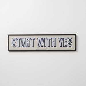 Start With Yes Print - Navy