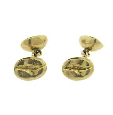 14k Gold Coffee Bean Cufflinks