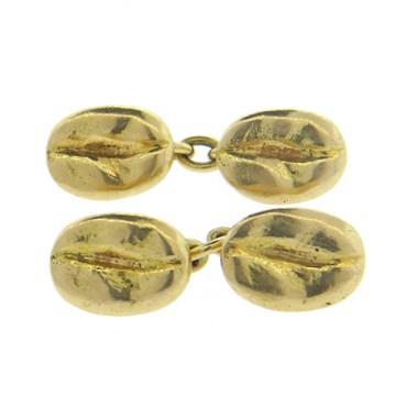 14k Gold Coffee Bean Cufflinks