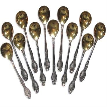 12 Antique Tiffany & Co Sterling Richelieu Egg Spoon Set