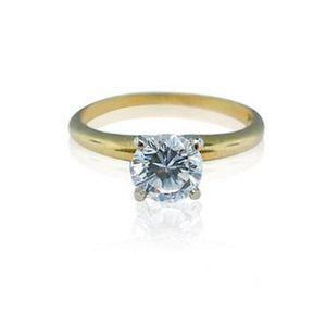 14k Gold Round 0.71ct Diamond Engagement Ring