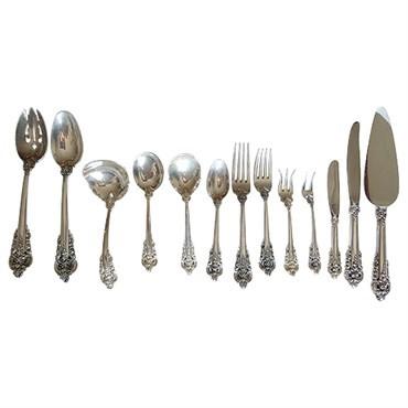 181 pc Wallace Sterling Grande Baroque Flatware Service For 12