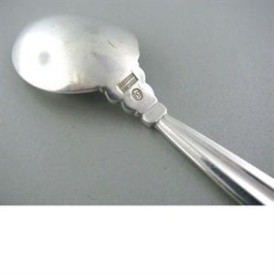 11pc Georg Jensen Acorn Sterling Tea Spoon Set