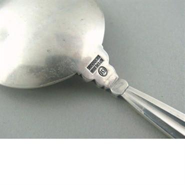 12 Pc Georg Jensen Acorn Sterling Boullion Spoon Set