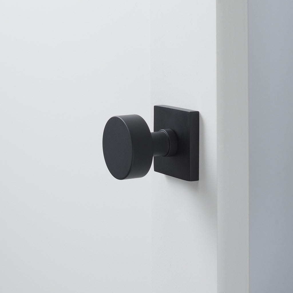 Berlin Door Set with Cylinder Knob - Flat Black