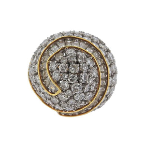 10 Carat Diamond Gold Platinum Dome Ring