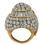 10 Carat Diamond Gold Platinum Dome Ring