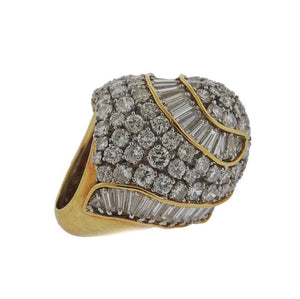 10 Carat Diamond Gold Platinum Dome Ring