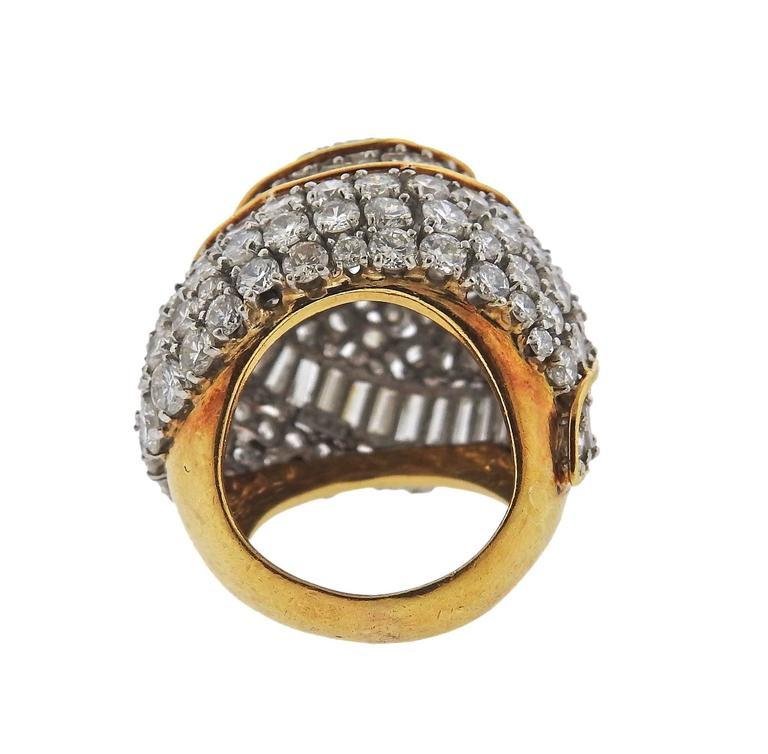 10 Carat Diamond Gold Platinum Dome Ring