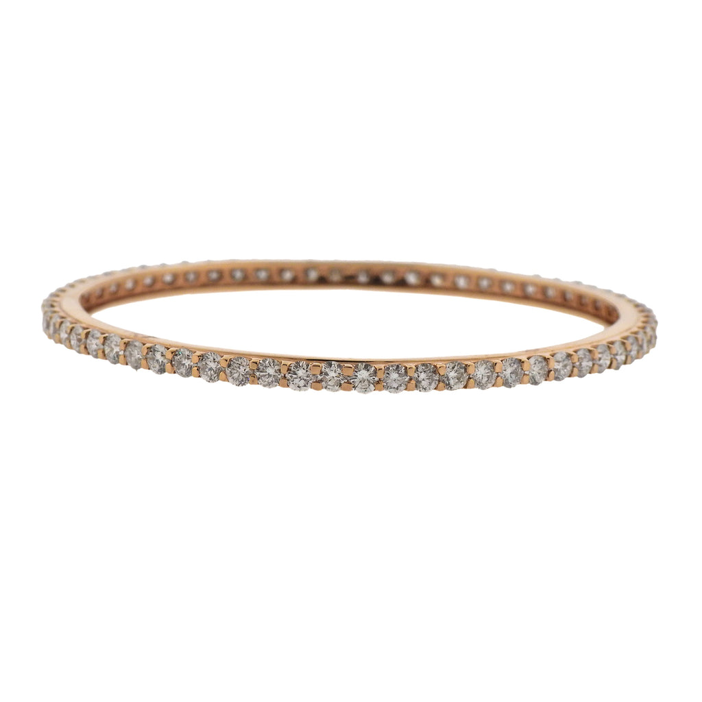 10 Carat Diamond Rose Gold Bangle Bracelet