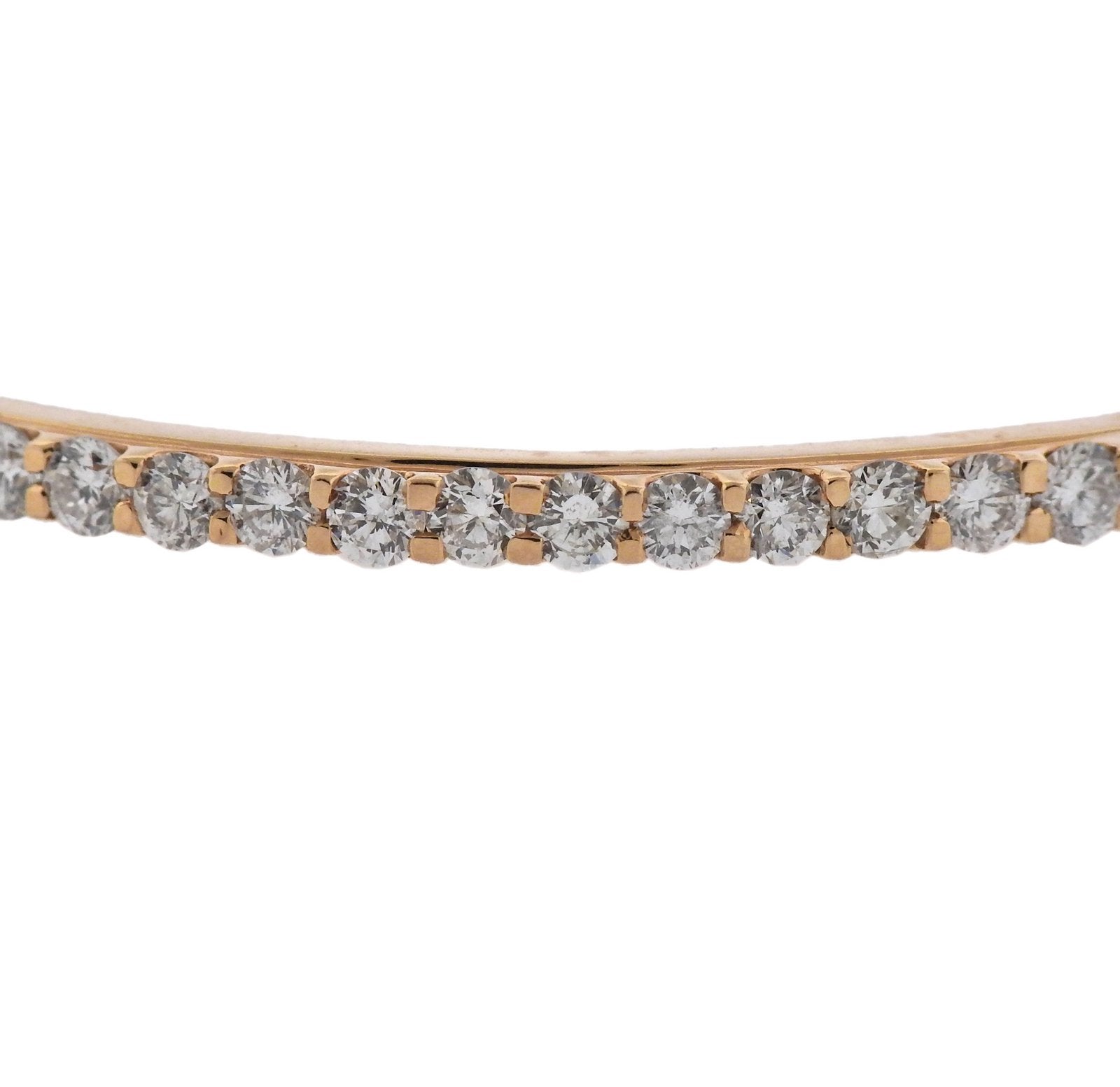 10 Carat Diamond Rose Gold Bangle Bracelet