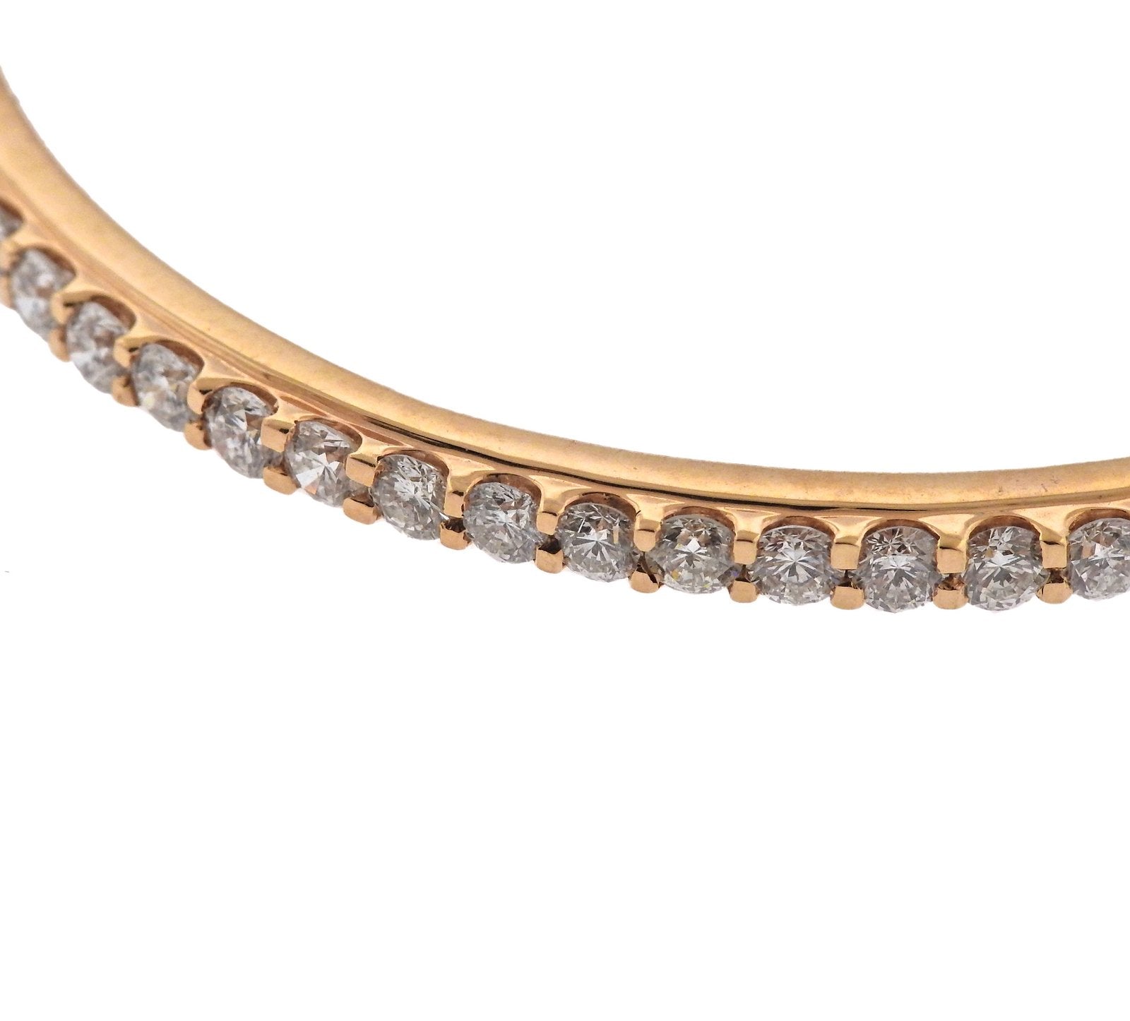 10 Carat Diamond Rose Gold Bangle Bracelet