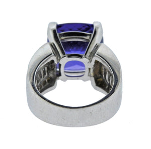 12ct Tanzanite Diamond Gold Cocktail Ring