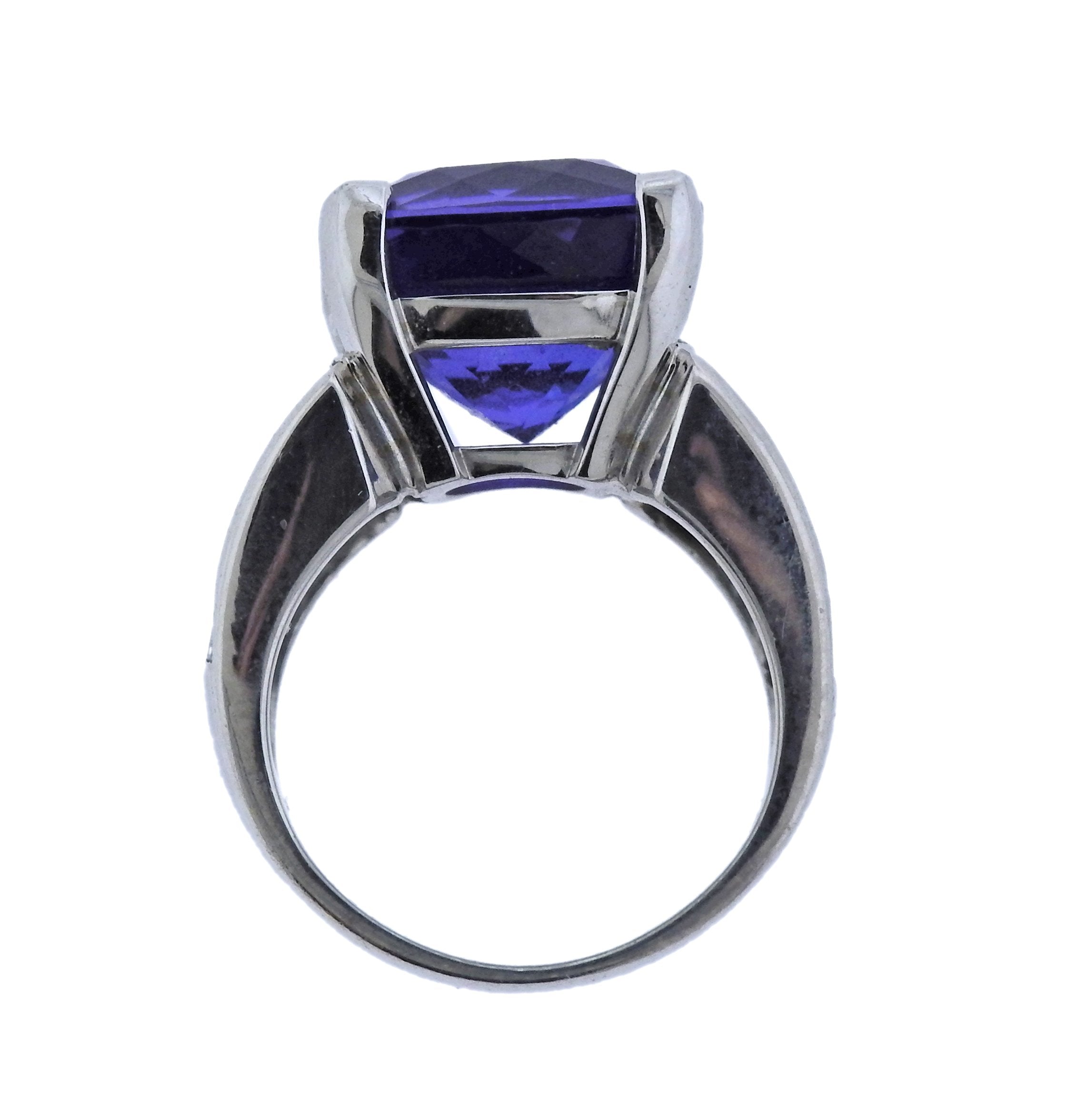 12ct Tanzanite Diamond Gold Cocktail Ring