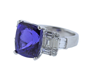 12.55ct Tanzanite Diamond Gold Ring