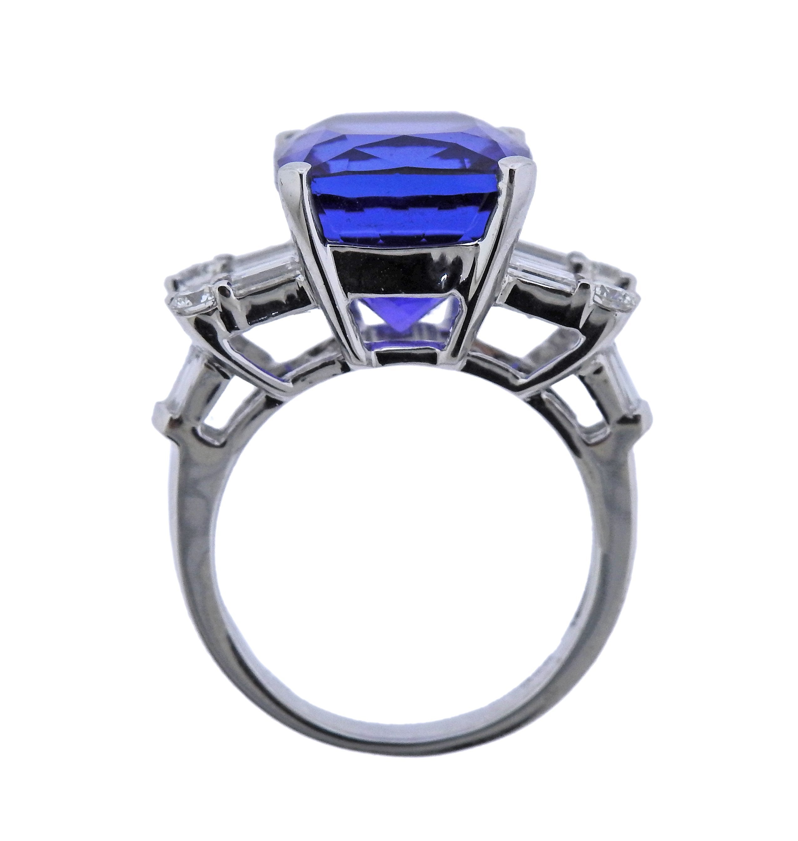 12.55ct Tanzanite Diamond Gold Ring