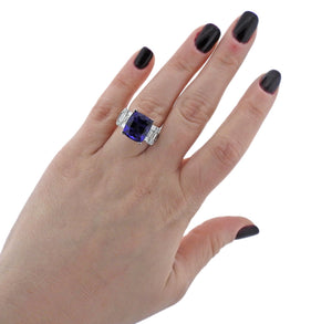 12.55ct Tanzanite Diamond Gold Ring