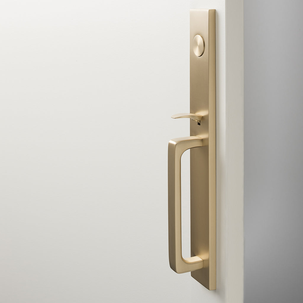 Lausanne Entrance Handleset with Otto Lever - Satin Brass