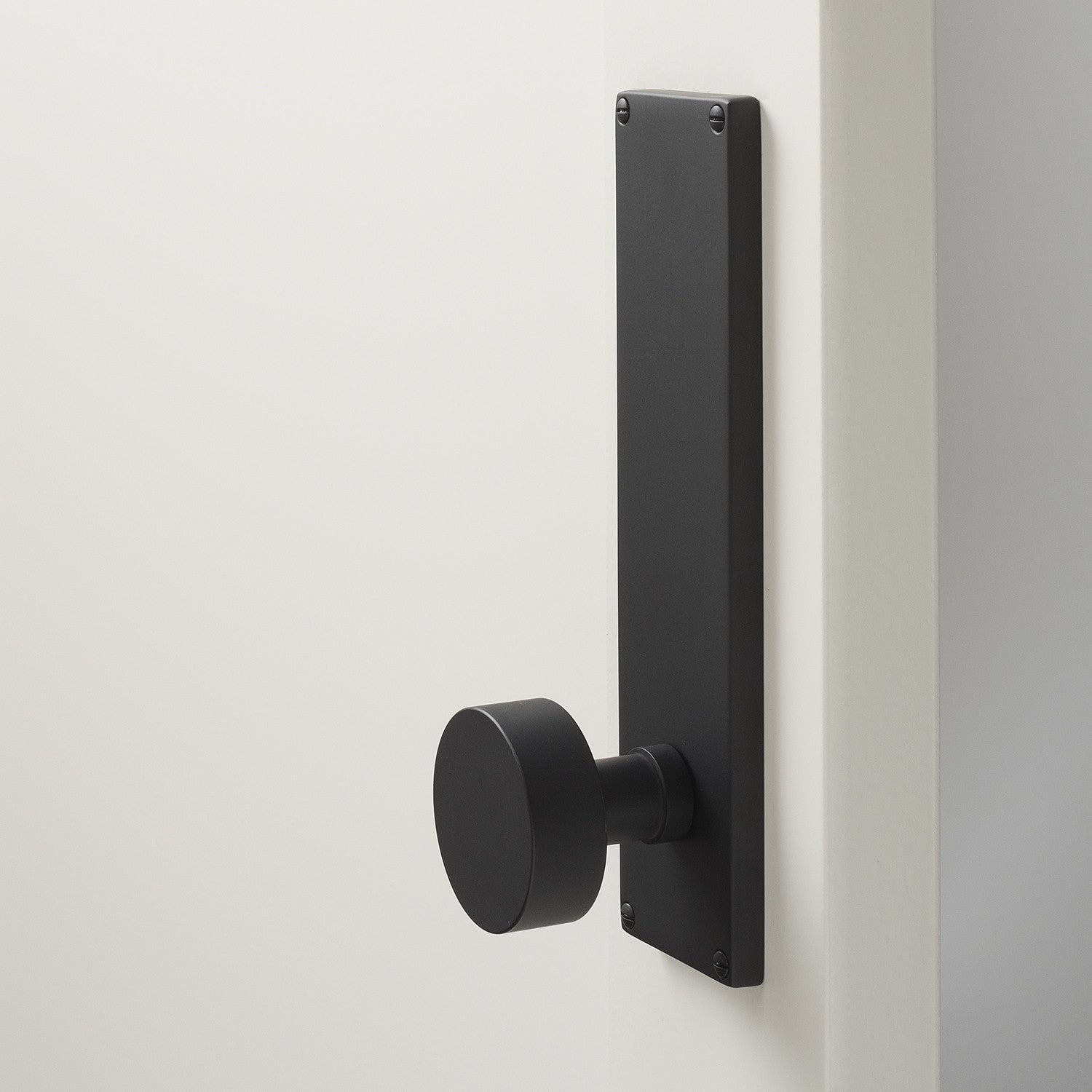Tate Door Set with Cylinder Knob - Flat Black