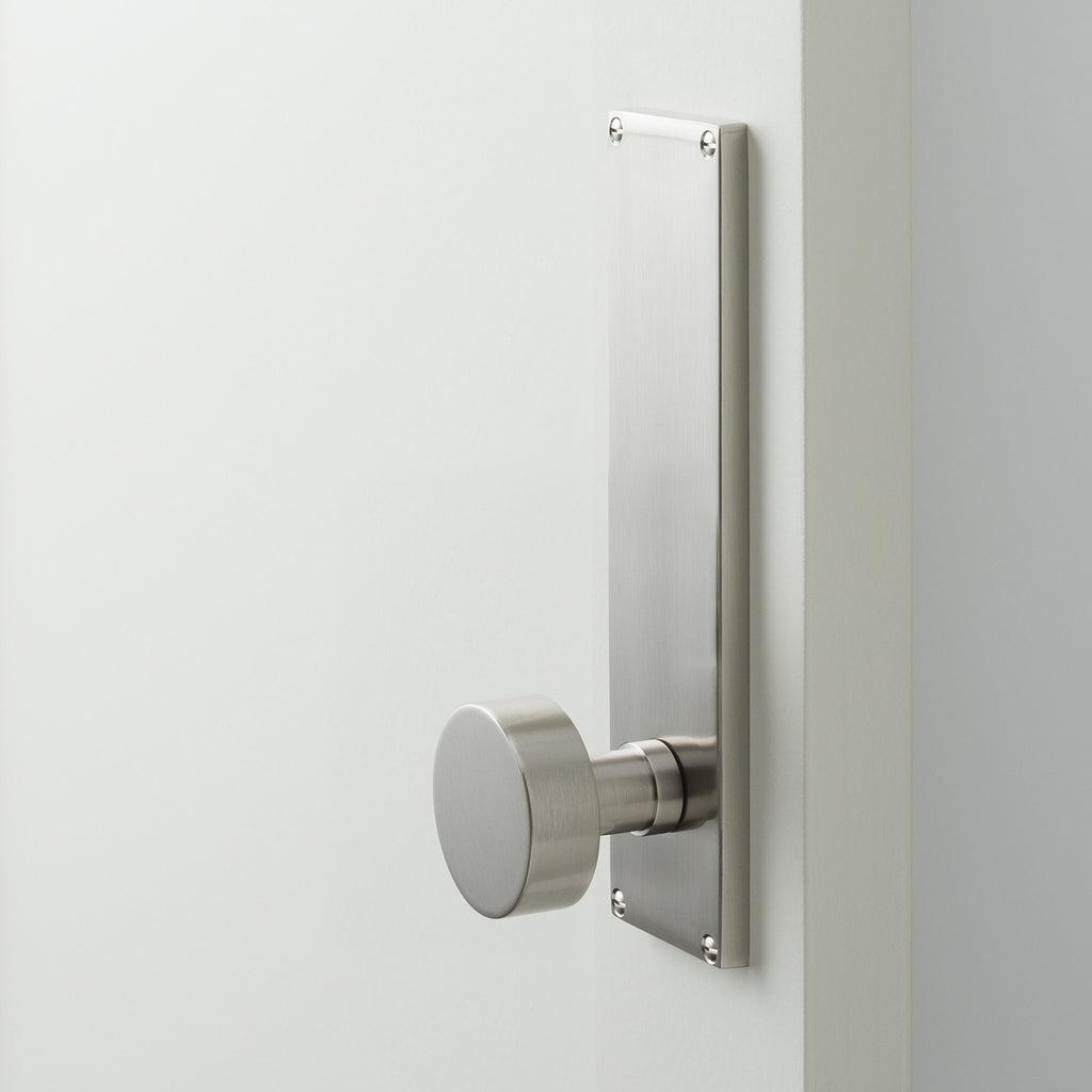 Tate Door Set with Cylinder Knob - Satin Nickel