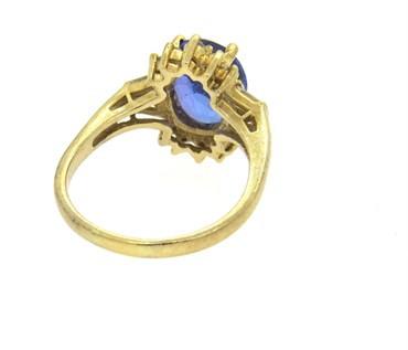 14k Yellow Gold Diamond 3.15ct Tanzanite Ring