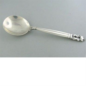 12 Pc Georg Jensen Acorn Sterling Boullion Spoon Set