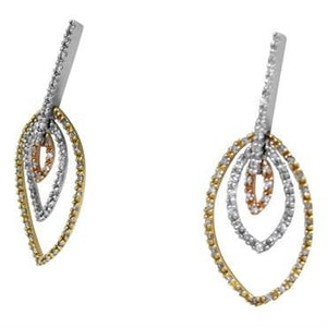 14K Gold Diamond Dangle Earrings