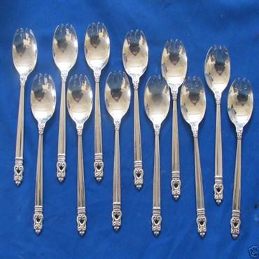 12 International Royal Danish Sterling Ice Cream Fork