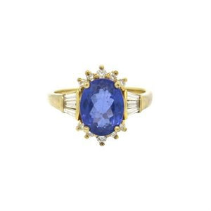 14k Yellow Gold Diamond 3.15ct Tanzanite Ring