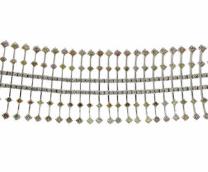 12 Carat Fancy Diamonds Modern Wide Gold Bracelet
